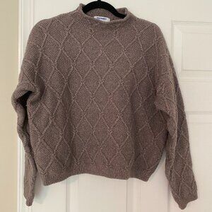 Old Navy Women's Chunky Oversized Cropped Taupe Sweater Size XS
